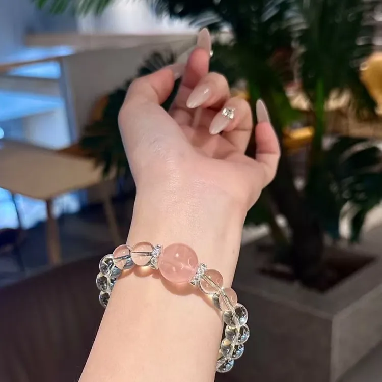 双生花愿 双A净体白水晶粉水晶 天然水晶多样性发其一