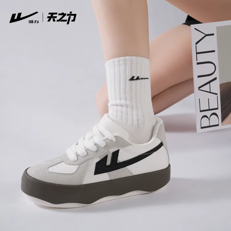 回力糕糕鞋女士休闲鞋舒适小白鞋2025爆款百搭厚底增高情侣鞋