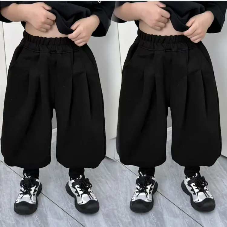 超出片 韩版百搭时尚幼儿园裤韩系休闲裤四层加厚过冬棉裤