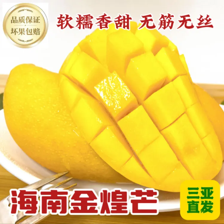 G【礼盒装/顺丰三亚直发】海南金煌芒果爆汁多甜无筋无丝 净重5/8斤