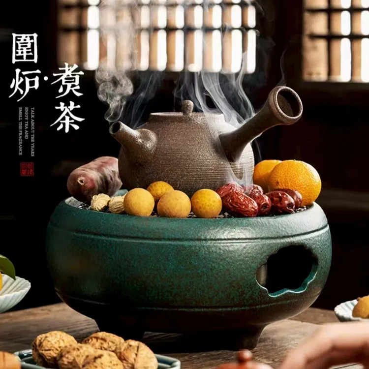 炭火围炉 防烫陶炉 煮茶炭炉 中式复古室内煮茶炉