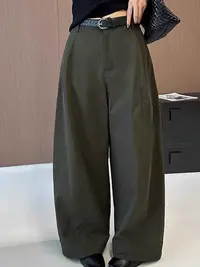 【花花定制】休闲阔腿裤微胖高个子裤子垂感秋季休闲裤阔腿长裤