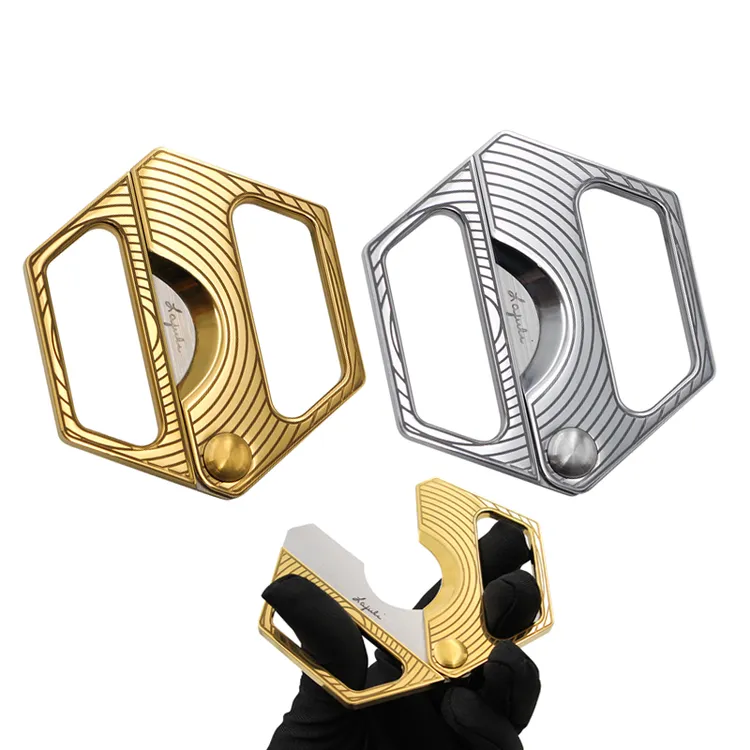 包邮 Lafuli德国不锈钢雪茄剪刀 六边形双刃电镀锋利耐用大环径