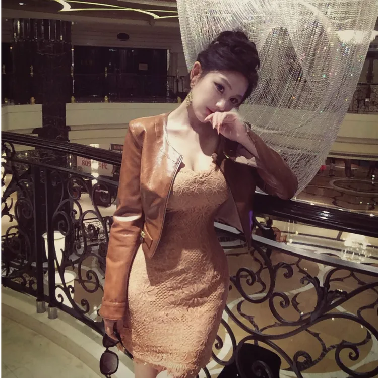 WW定制「皮廓金章」气质网红短款百搭百搭休闲时尚小众设计裙子外套