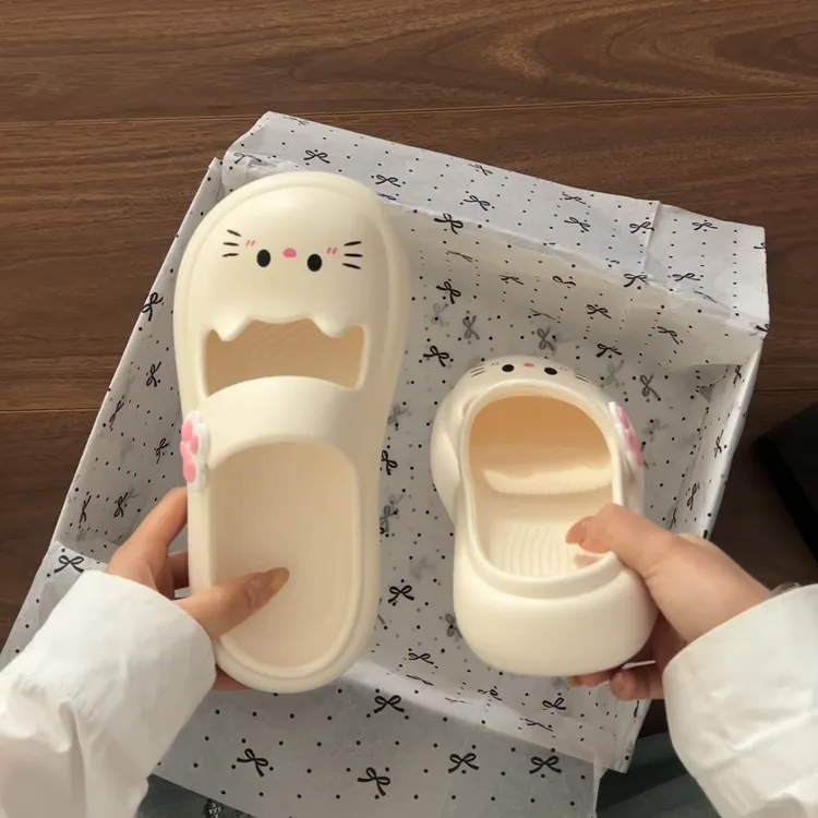 猫咪玛丽珍洞洞鞋女款2025新款厚底凉拖鞋eva防滑不臭夏季包头拖