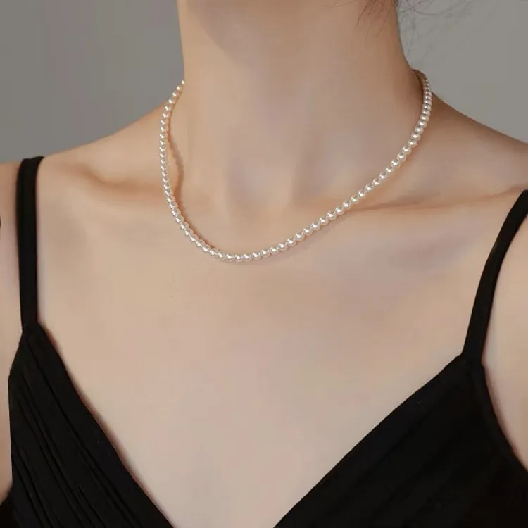 3.5-4mm天然淡水珍珠项链baby珠珍珠项链纯天然真品100%