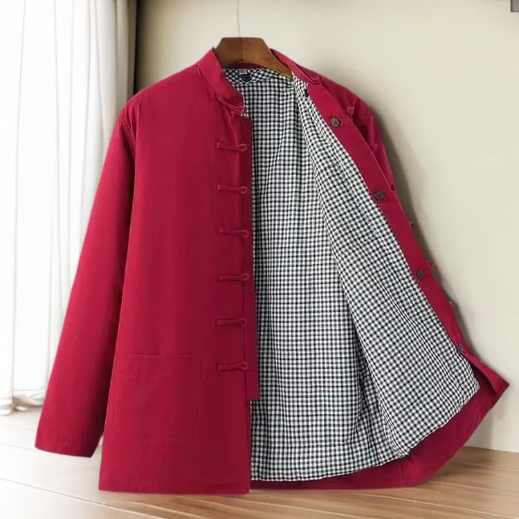 棉花棉袄立领唐装中国风新年衣服男士冬季中式厚款棉服宽松大码