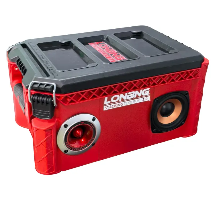 LONBNG-3.0龙邦红色锂电蓝牙音箱堆叠JBL低音炮工地音响工具箱