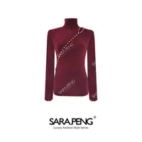 S.PENG珍珠镶嵌｜高品超细羊毛手工珠半高领打底针织毛衣｜3D168749