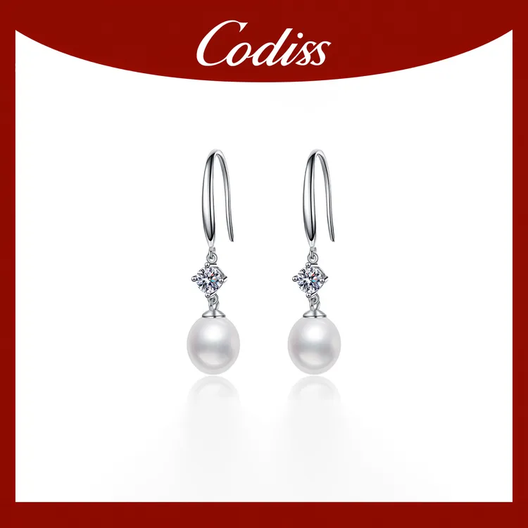 925银莫桑石耳饰 莫桑钻珍珠纯银耳环女款高级感精致轻奢小众气质