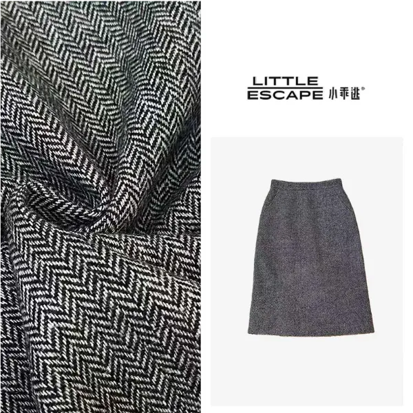 小乖逃黑灰色长半裙冬季秋冬休闲时尚显瘦百搭长半身裙N95239