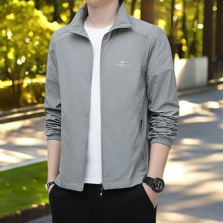 战狼世家夏季男士宽松立领大码薄款速干透气休闲防晒夹克衣