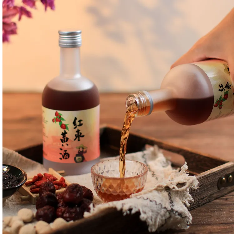 【红枣枸杞黑糯米黄酒】三重材料陈酿，5斤装与/350ml13度传统