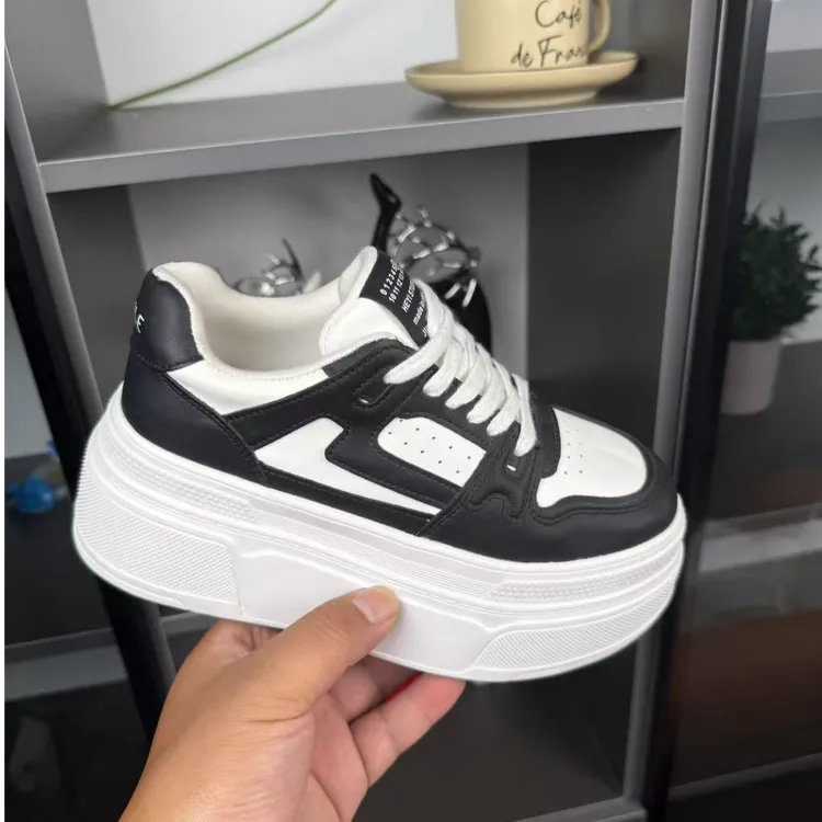 7公分厚底百搭真皮面厚底网红潮流韩版ins秋季女鞋时尚春季夏季