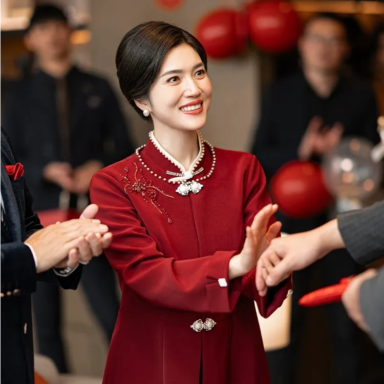 妈妈礼服2025新款婚宴中式年轻气质结婚高贵两件套喜婆婆装喜服女