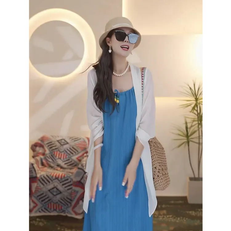 中长款薄纱防晒外纱！ 外搭防晒外套披肩空调外披高级感配裙子薄款