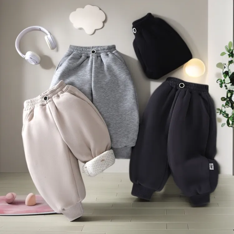 【现货】儿童夹棉裤子男女宝宝中小童冬季加厚棉裤休闲宽松灯笼长裤