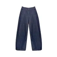 意大利全棉原色牛仔90‘S立体双褶小阔腿牛仔裤GGS2508WP70077