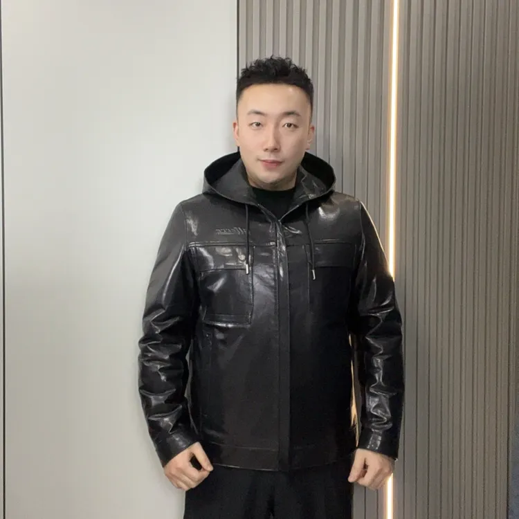 汉口路山羊皮水貂皮貂一体（连帽活里活面款）男士高端真皮皮草