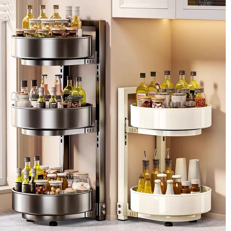 360度多功能旋转调料置物架厨房加厚转角油盐酱油醋调味料收纳架