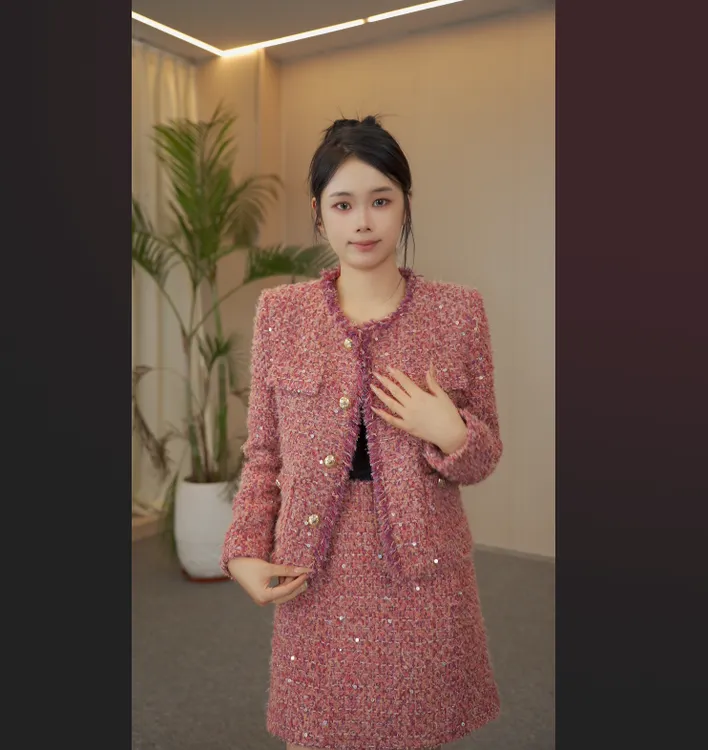 【牡丹花】MSSY美舒尚衣、上衣小香风时尚气质轻奢粗花呢秋冬60105