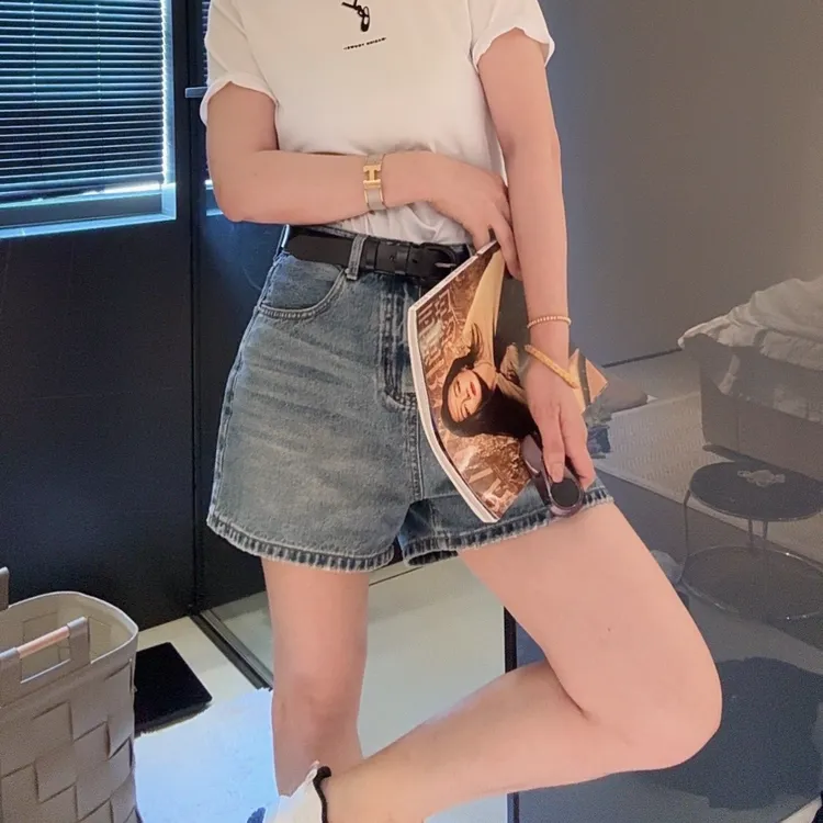 FANYE 2025年潮流夏季蓝色牛仔短裤女371