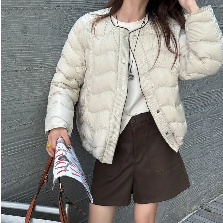 轻薄款新款短款泡芙面料款羽绒服85018