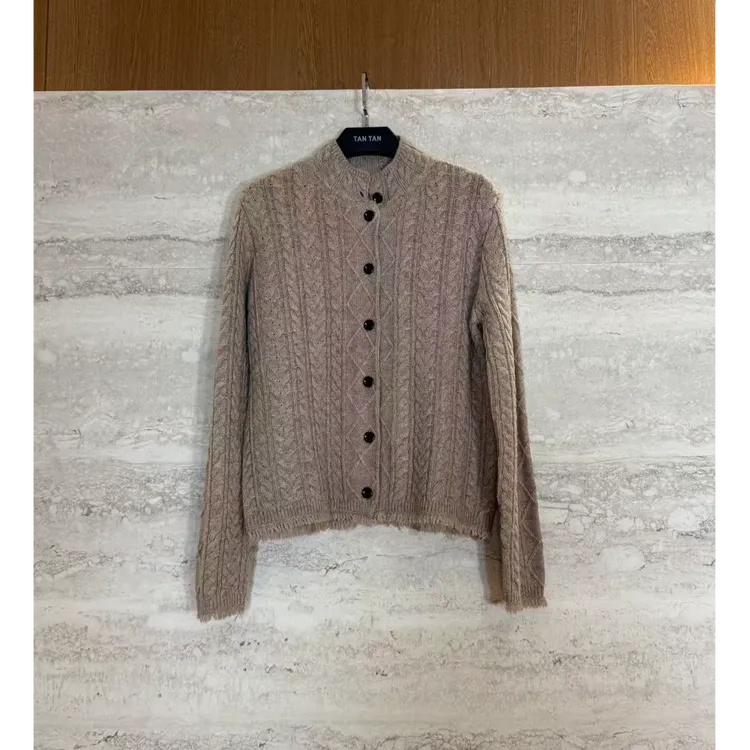 TANTAN 休闲宽松秋冬麻花针织毛衣3607