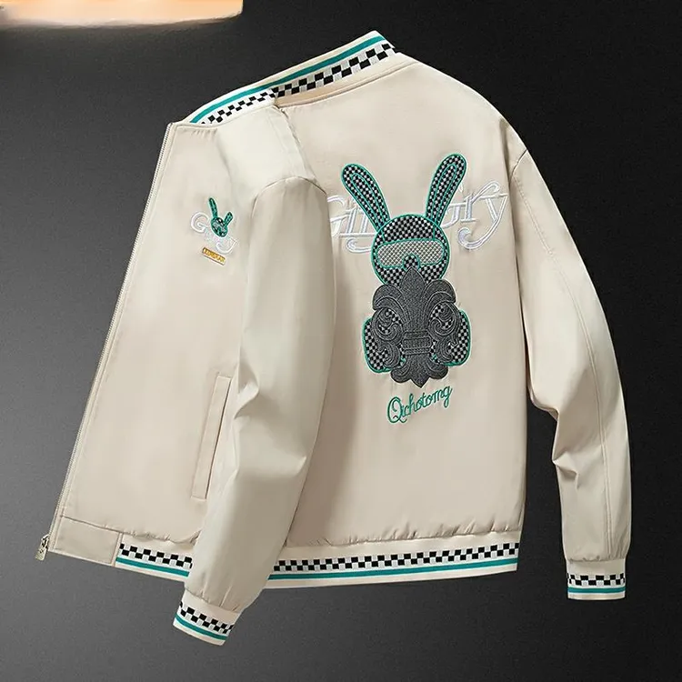 欧洲站男士高端重工刺绣外套男装棒球服轻奢韩版休闲酷奇夹克时尚