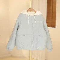 秋冬新款女大童两面穿棉服外套时尚甜美韩版温柔风青少年装-SW154