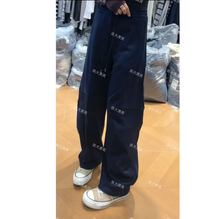 长裤纯色中高腰秋季女休闲裤高街保暖宽松冬季