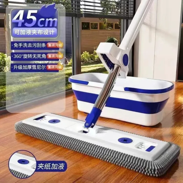 2025款雪尼尔免手洗家用专用平板拖把大号用懒人墩布保洁拖地神器