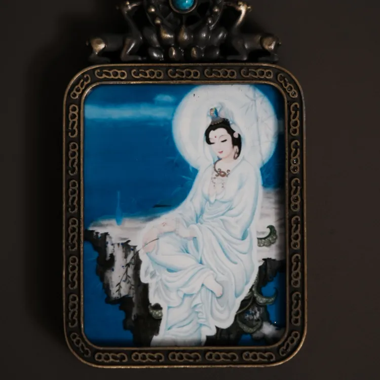 东方美术馆｜能静观音+杨柳观音｜双面观音挂牌｜配108串珠