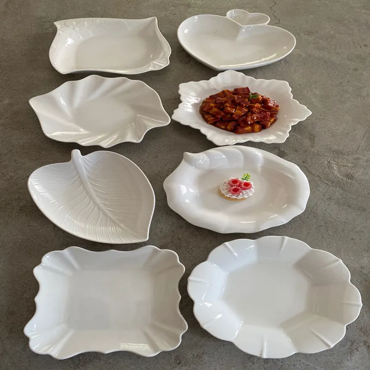 8个陶瓷家用菜盘创意餐具套装高温釉下彩盘子异形盘子饭店餐厅