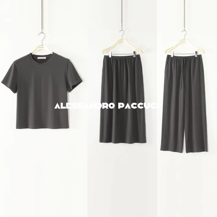 AP洛哥52044TT/52100KC /52070QB【灰砚】棉高弹磨毛T恤/长裤/半裙