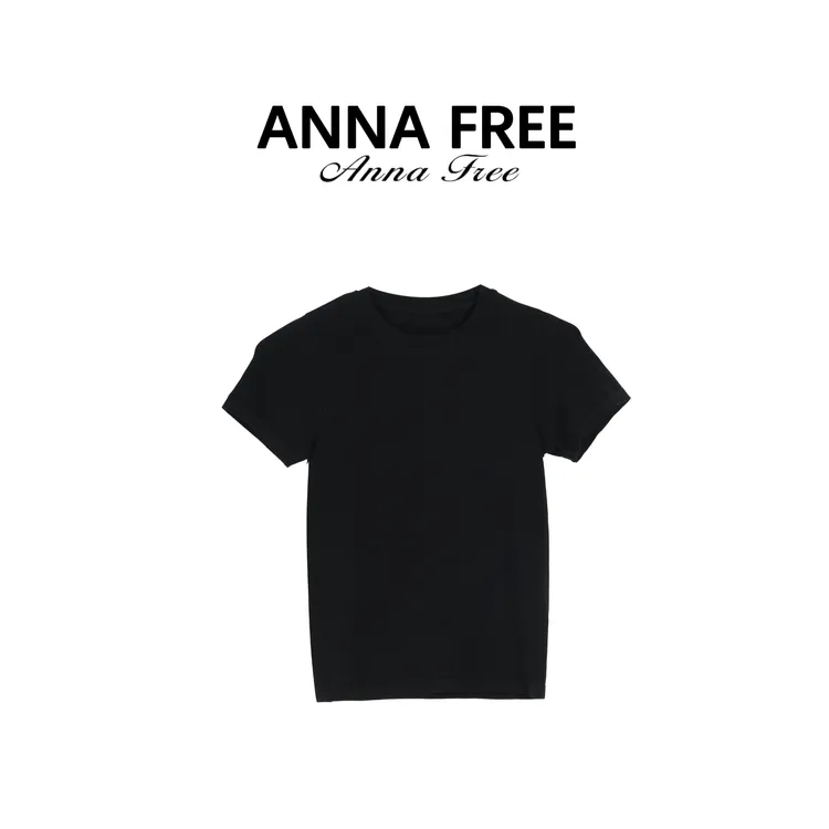 ANNA FREE 静奢风短袖纯色短袖T恤百搭女士简约ZCT25447