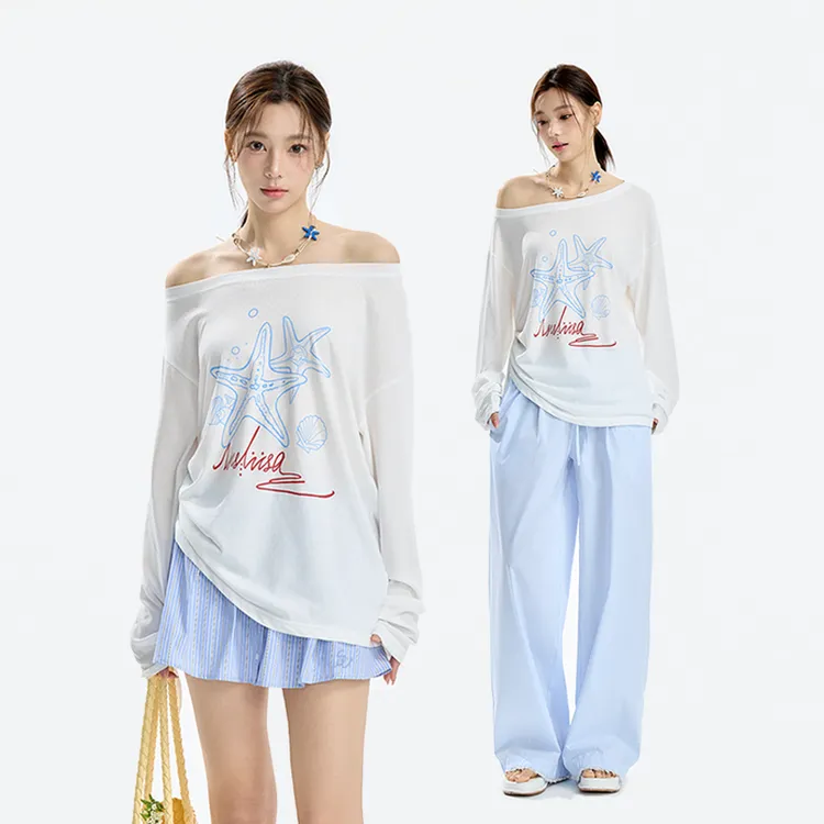 iNSLiiSA 冰丝长袖罩衫女慵懒风夏季宽松显瘦防晒冰感设计感上衣