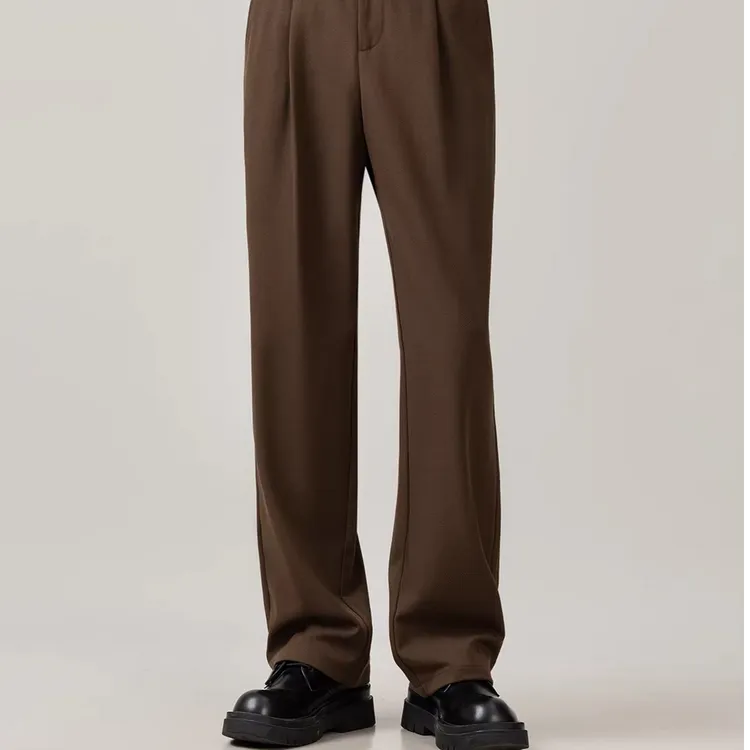 男士垂感直筒休闲裤秋冬季新款高端轻奢百搭羊毛宽松免烫西装长裤