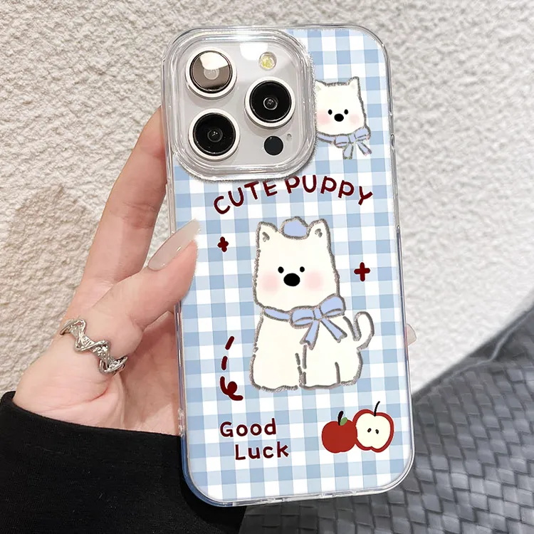 苹果16ProMax西高地iPhone15适用14少女心手机壳硬iQOO12羽纱13pm