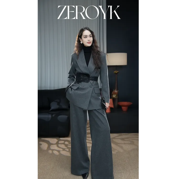 ZEROYK秋冬新款2025时尚穿搭松弛气质慵懒感时尚休闲长袖外套套装