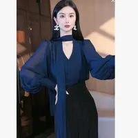 刘欣服饰 2025新款秋装气质显瘦时尚网红长袖轻奢百搭上衣3961