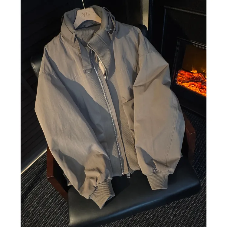 短款长袖宽松型立领羽绒保暖夹克外套休闲冬季上衣外套