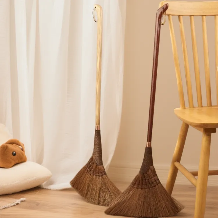 高档植物山棕软毛扫把手工棕毛不沾毛发无静电木地板瓷砖扫地苕帚