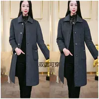 2025秋季新款双面双穿时尚羊毛大衣气质显瘦收腰毛呢外套女