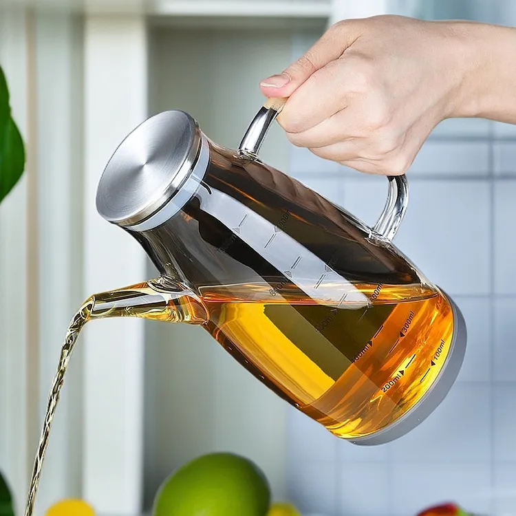 大号厨房专用高档玻璃油壶不挂油家用大容量防漏油装油瓶加厚透明
