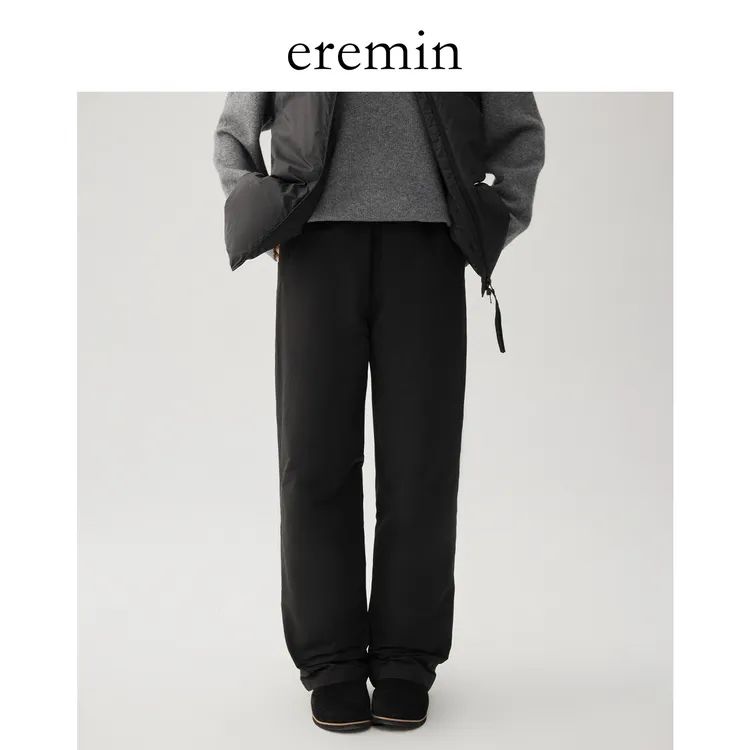 DE Mincollection直筒羽绒裤/御寒白鸭绒抽绳松紧腰休闲裤56146