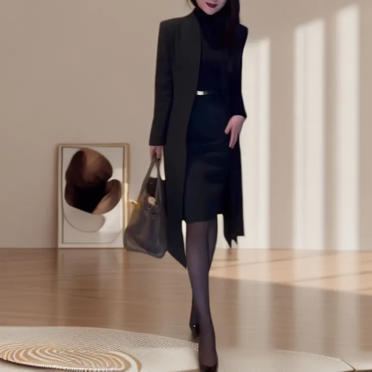 2025御姐范中长款外套+半身裙自由搭配时尚显瘦百搭修身