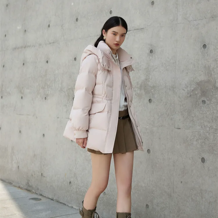 824Y806一手长外套连帽休闲宽松韩版羽绒服