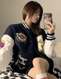 （卡擦标！介意勿拍）某保269！销量24万！国潮夹棉棒球服男女