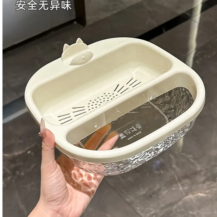 懒人瓜子零食水果收纳盒多功能双层加厚客厅收纳篮家用果盘沥水盘